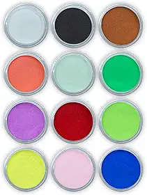 Kit Pó Acrílico Colorido para Decoração Unhas de Gel Acrigel, Com 12 Cores