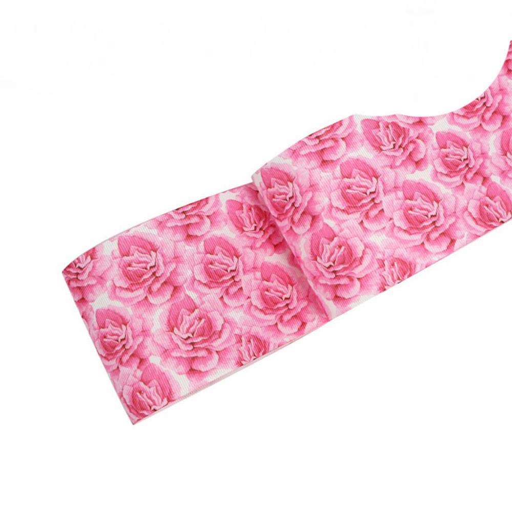 Cinta de grogrén con diseño de rosas de 16 mm a 75 mm de estilo retro, para decoración de fiestas o fiestas de 50 yardas/rollo, 24535, 50mm grosgrain