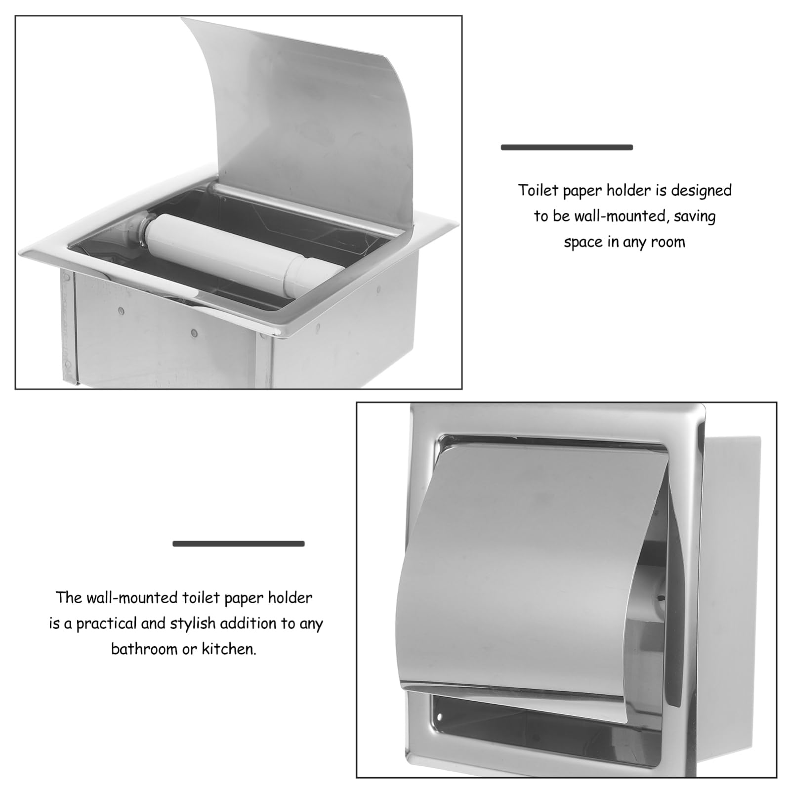 Cabilock Wall-Mounted Toilet Paper Roll Holder Toilet Paper Holder for Bathroom Kitchen Commercial