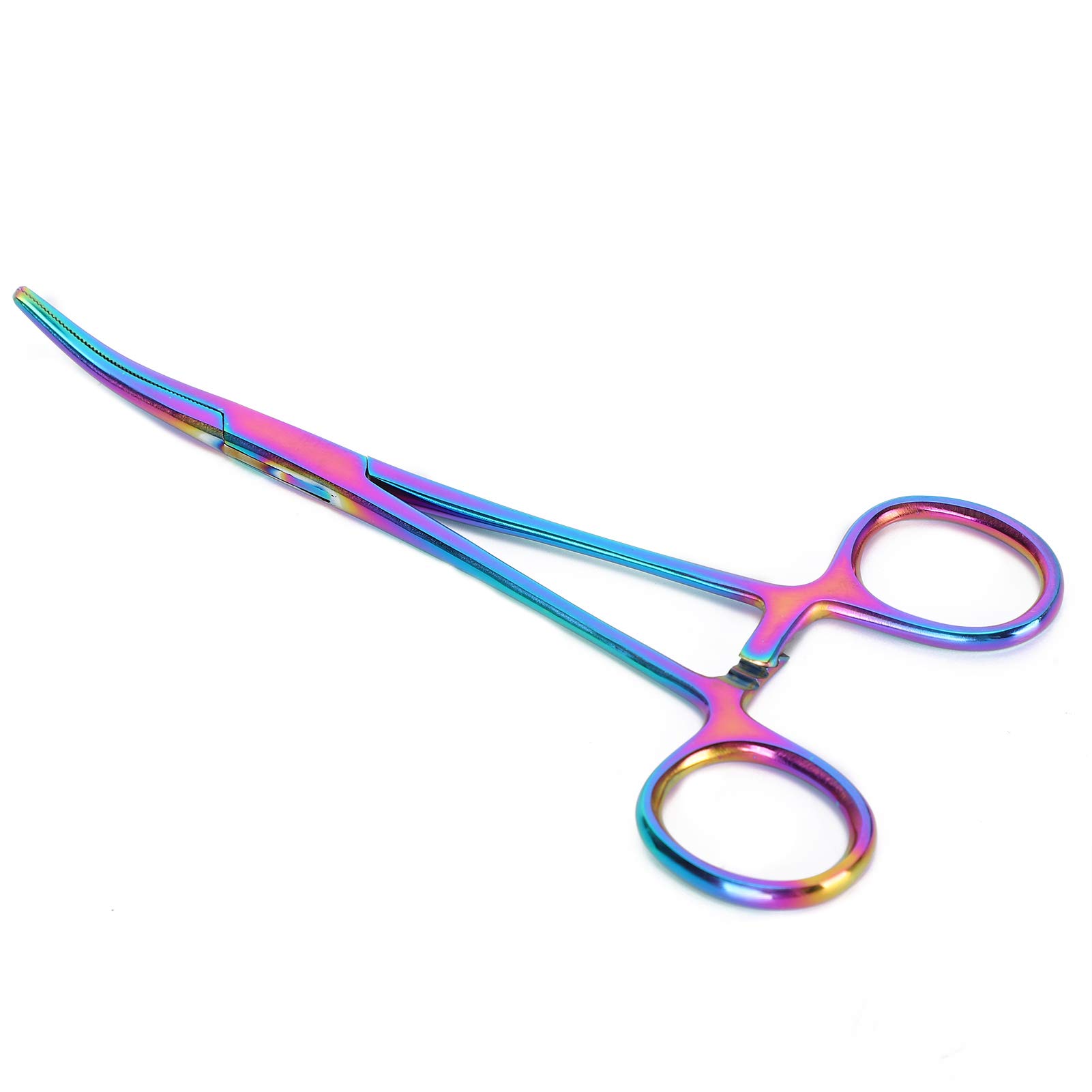 Self-Locking Pet Hemostat Forcep, Stainless Steel Cat Dog Ear Cleaning Forceps, Ear Hair Puller Remover Tweezers for Pet Curved Fishing Forcep