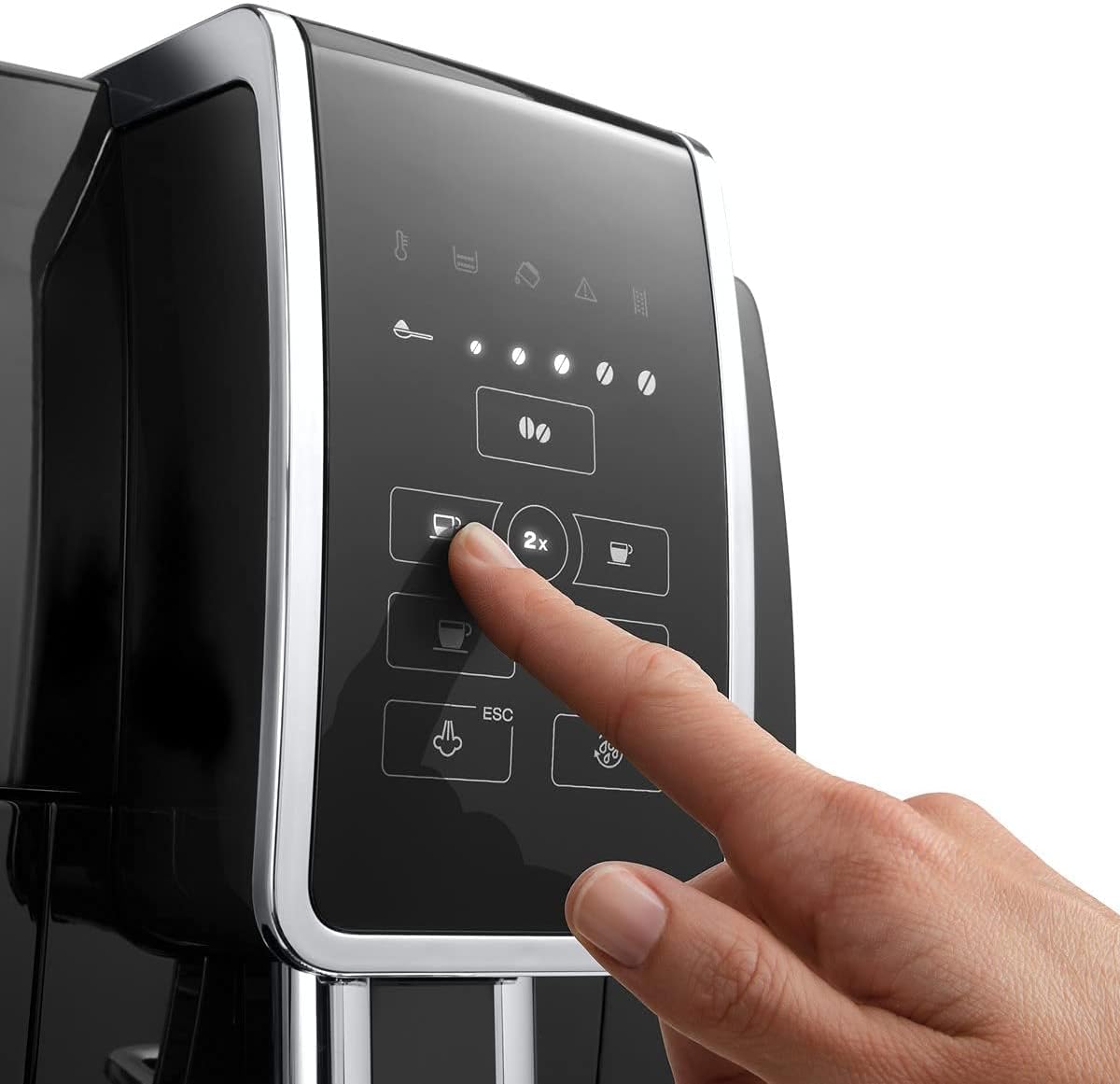 DeLonghi ECAM 350.15.B Macchina da caffè automatica in chicchi e polvere, Spegnimento programmabile, Display LCD one touch De’Longhi DLSC060 Caraffa in Acciaio Inox Spazzolato, 350ml DeLonghi ECAM 350.15.B Macchina da caffè automatica in chicchi e polvere, Spegnimento programmabile, Display LCD one touch De’Longhi DLSC060 Caraffa in Acciaio Inox Spazzolato, 350ml