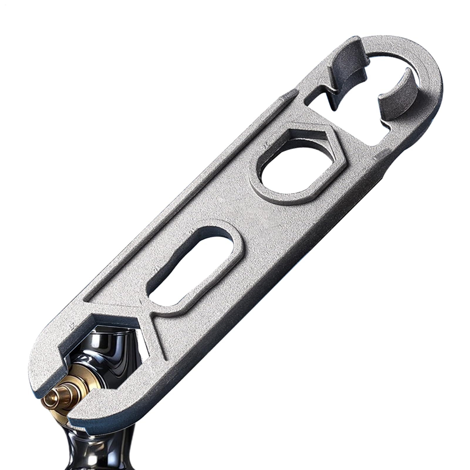 Herramienta de extracción de grifo, herramientas de mano de mango corto, llave de aireador de metal inoxidable para ducha, baño, cocina, hogar, hotel, apartamento, fontanero atascado