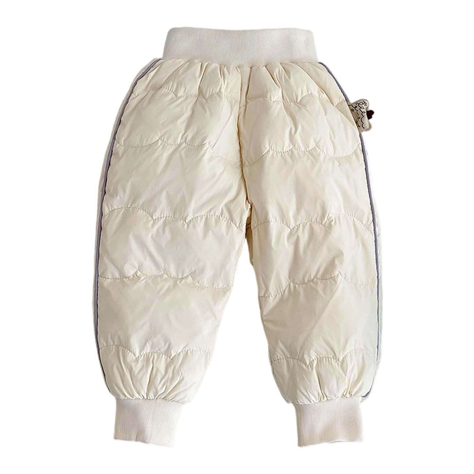 Generisch Pantalon thermique en soie duvet, pour fille, chaud, isolé, doux et léger, par temps froid