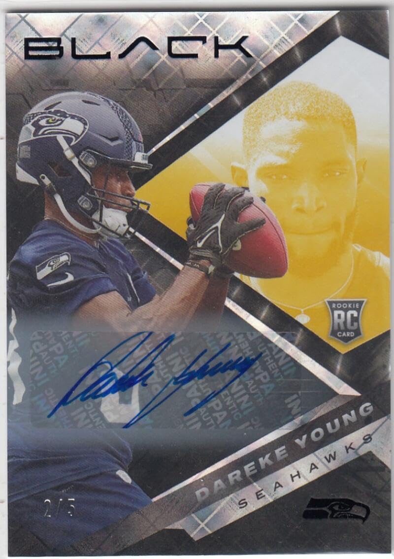 Football Trading Card 2022 Panini Black Rookies Autographs Gold #196 Dareke Young EX++ Excellent++ Auto 2/5 Seahawks