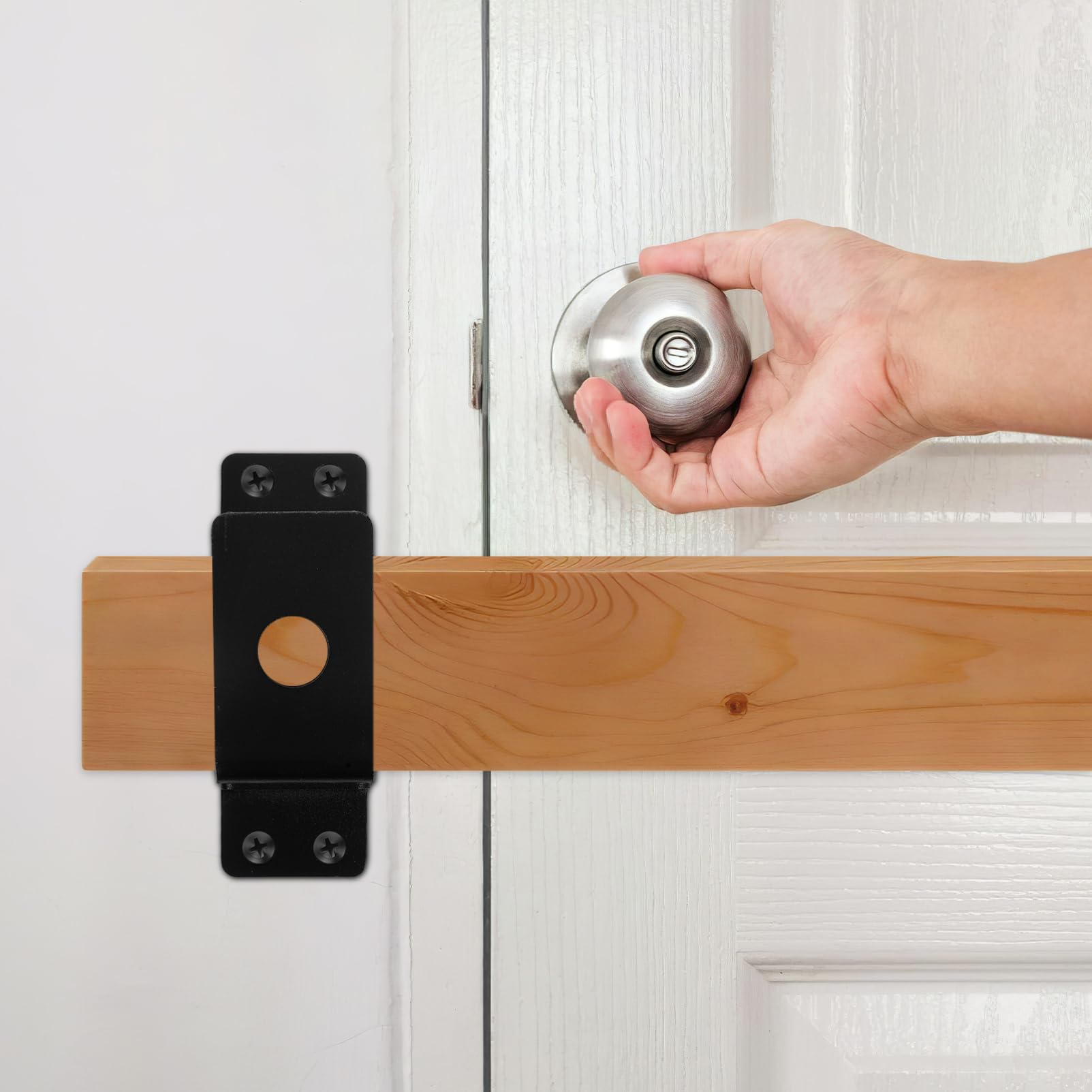Anneome Robuste mit Kohlenstoffstahl Klammern aus Türbarricade U-förmigem Design Einfacher Montage für Wohnungssicherheit und Garagentorverstärkung