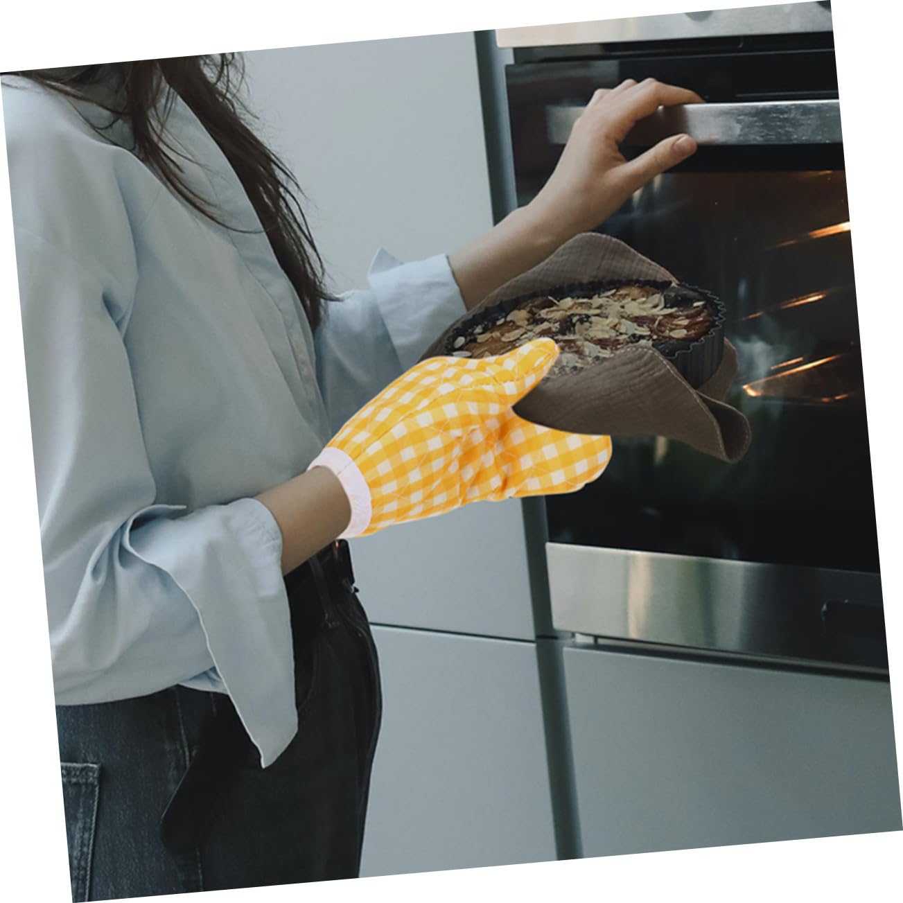 Maniques Cuisine Four en Polyester, Résistantes la Chaleur, Lavables en Machine, Pack de 2 Cuisson Grill