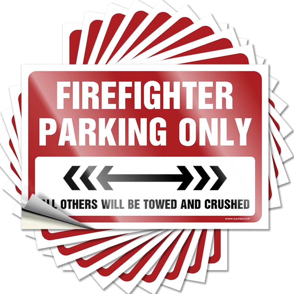 Funny Garden Decor Funny Sticker Decor | Firefighter Parking Only Glitter Cruise Sticker Pack(8X12CM)