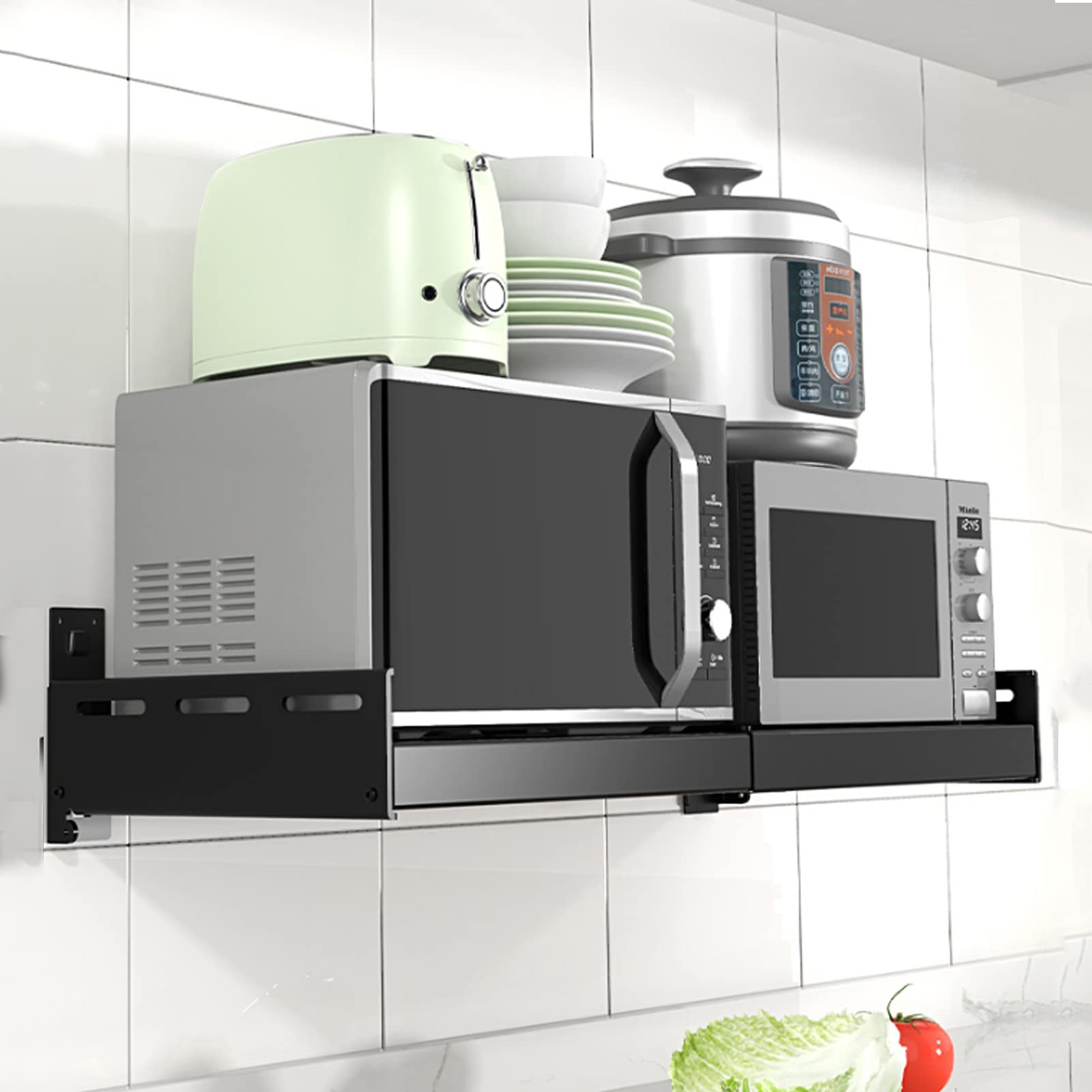 Étagère micro-ondes extensible et murale pour cuisine