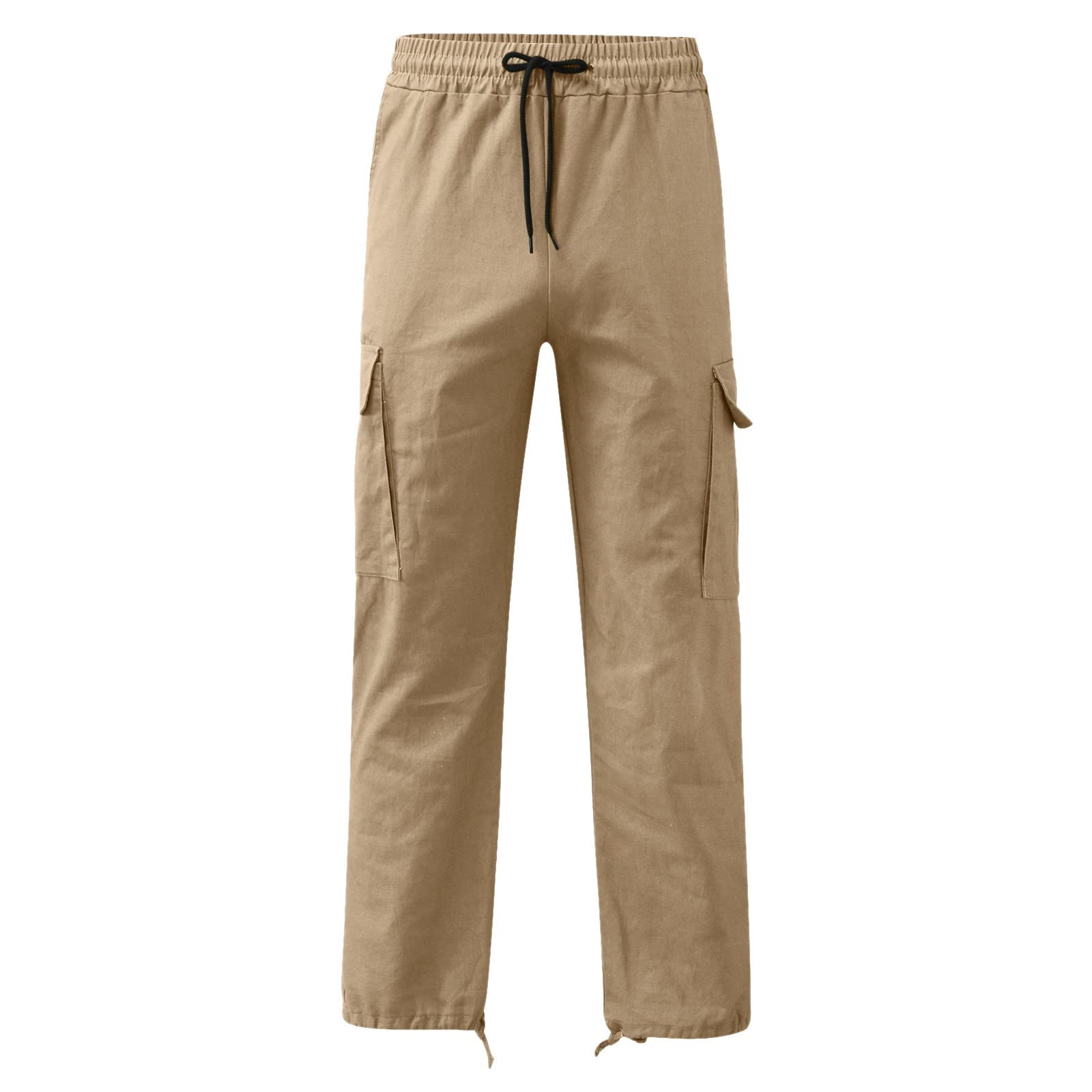 Pantaloni Tuta Cargo Uomo, Pantaloni Uomo Tuta Larghi, Side Pocket Pantalone Gamba Larga Tinta Unita Sweatpants All'Aperto Sportivi Escursionismo Sciolto Autunnale Inverno