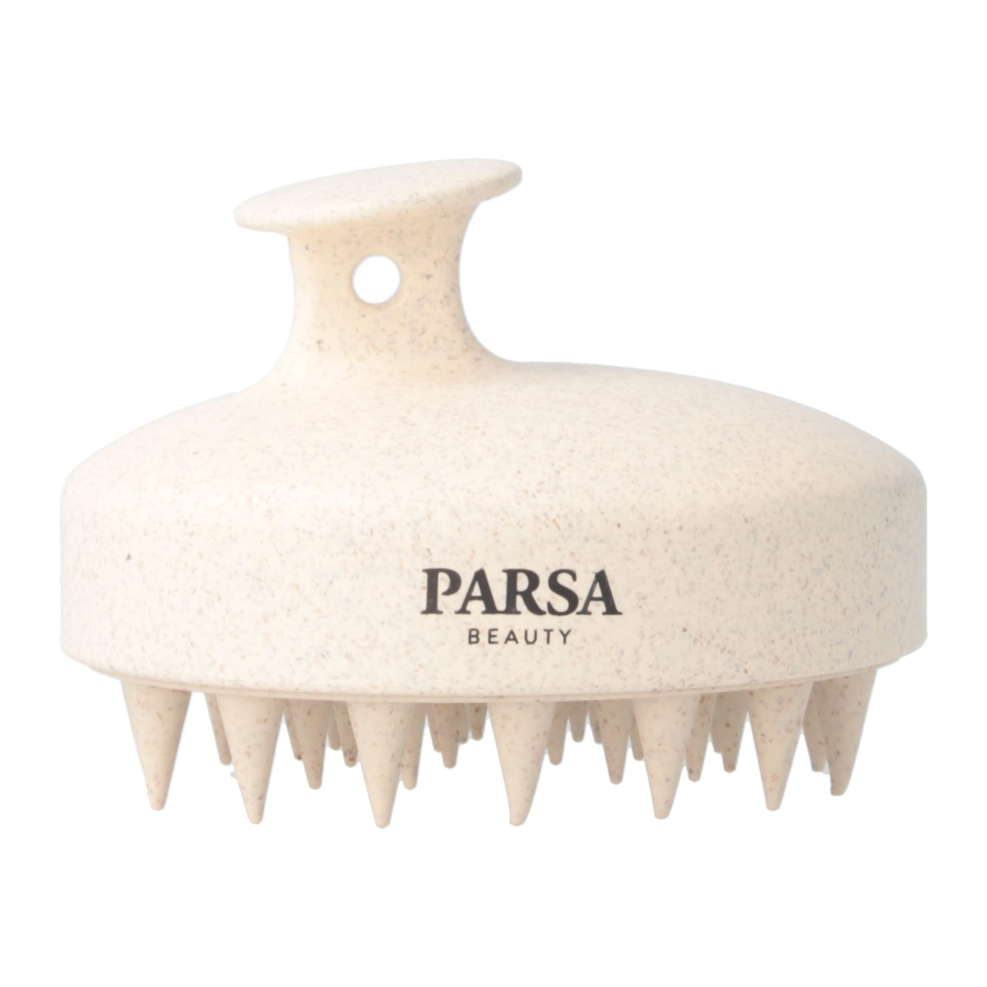 PARSA Beauty Nature Love - Cepillo de champú beige con paja de trigo, masaje suave del cuero cabelludo, mango ergonómico, cuidado del cabello sostenible, cepillo de masaje para cabello y cuero