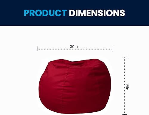 Miniatura 135 de Flash Furniture Dillon - Puf de sherpa, silla clásica recargable para niños y adolescentes, pequeña, natural Negro -,Negro Peludo,Blush