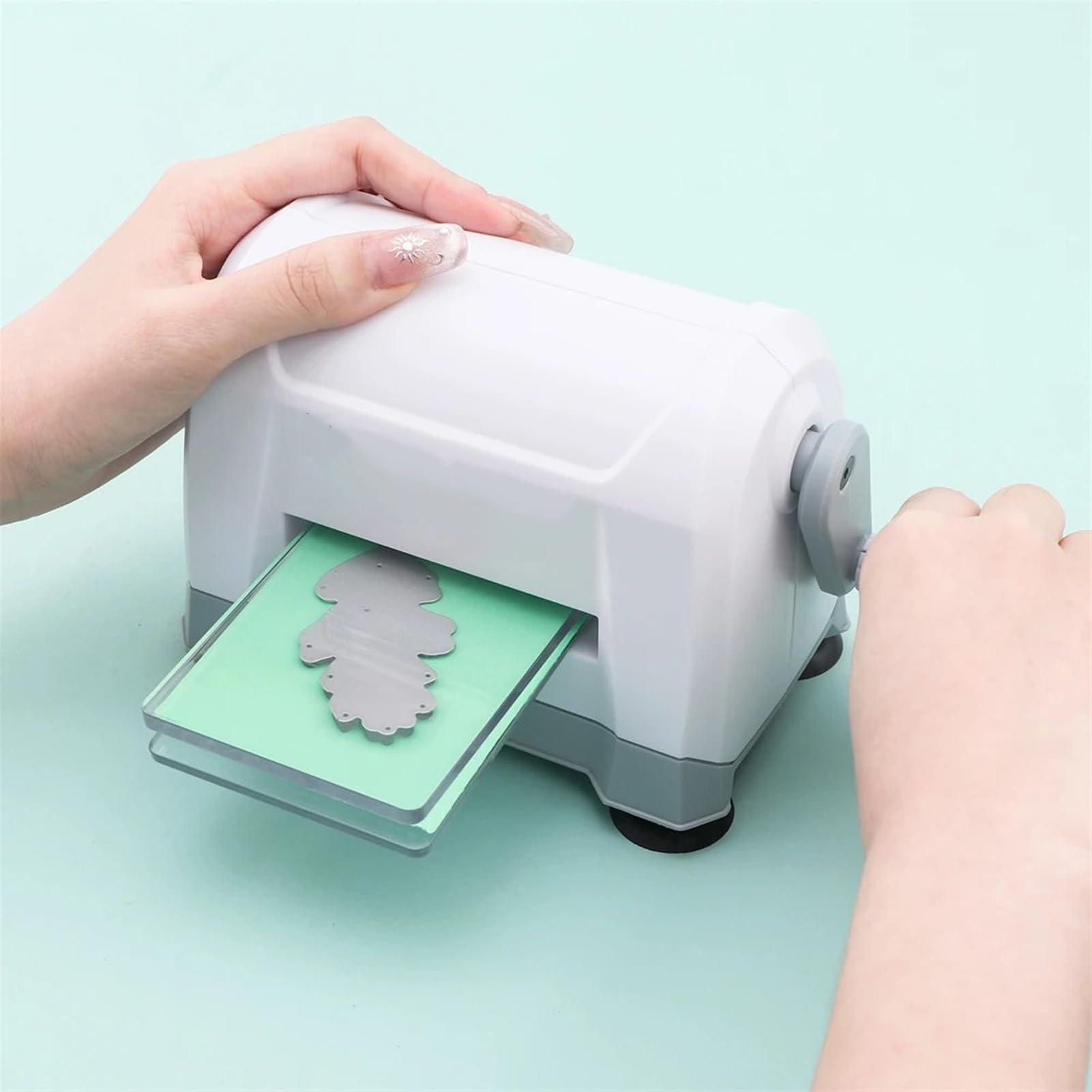 Ausla Máquina Manual Portátil de Troquelado, Juego Completo con 2 Placas de Corte y Herramientas, para Troqueles de 3 Pulgadas o Más Pequeños en la Fabricación de Tarjetas y el