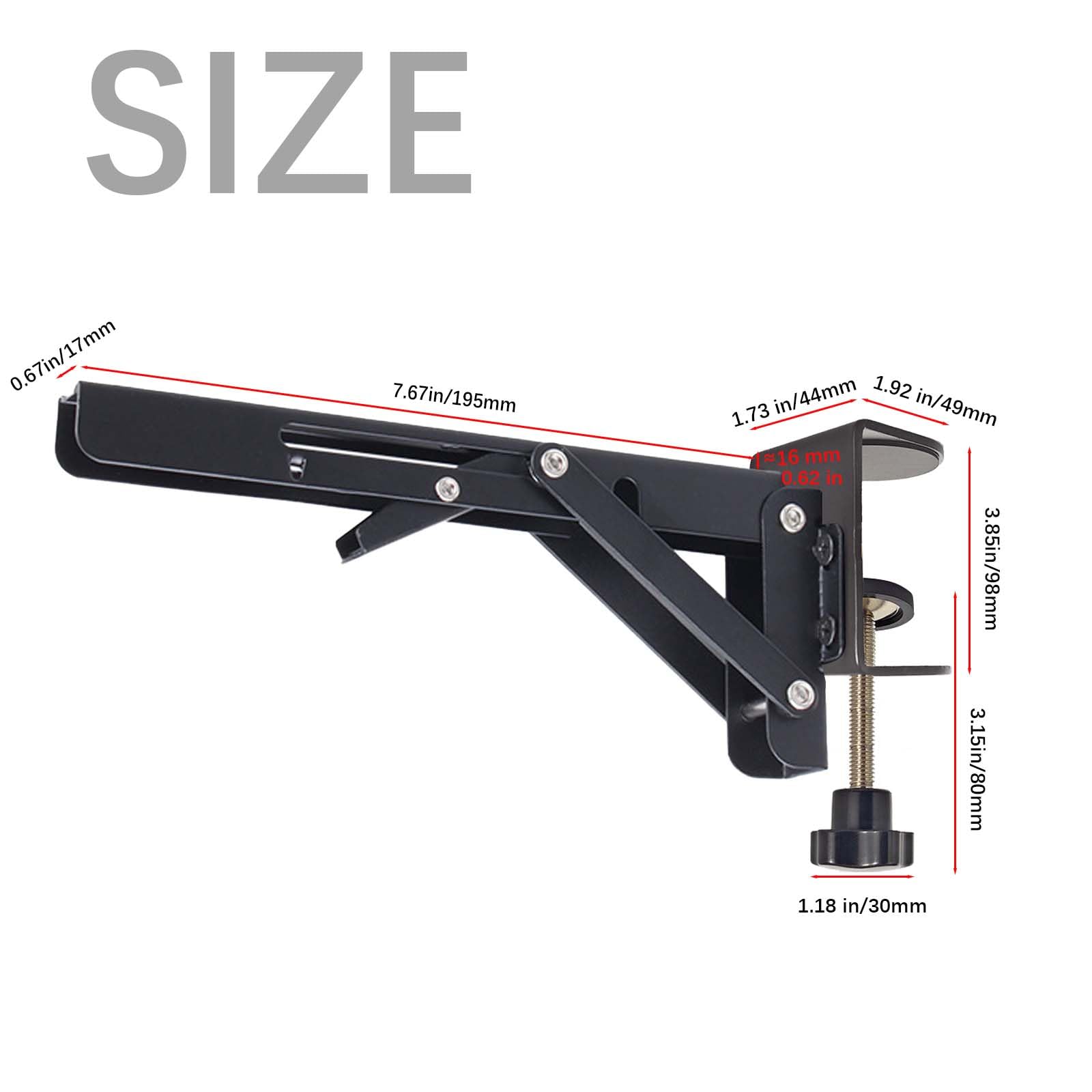 Jhanw 2-Pack No-Drill Foldable Desk Extender - Image 2