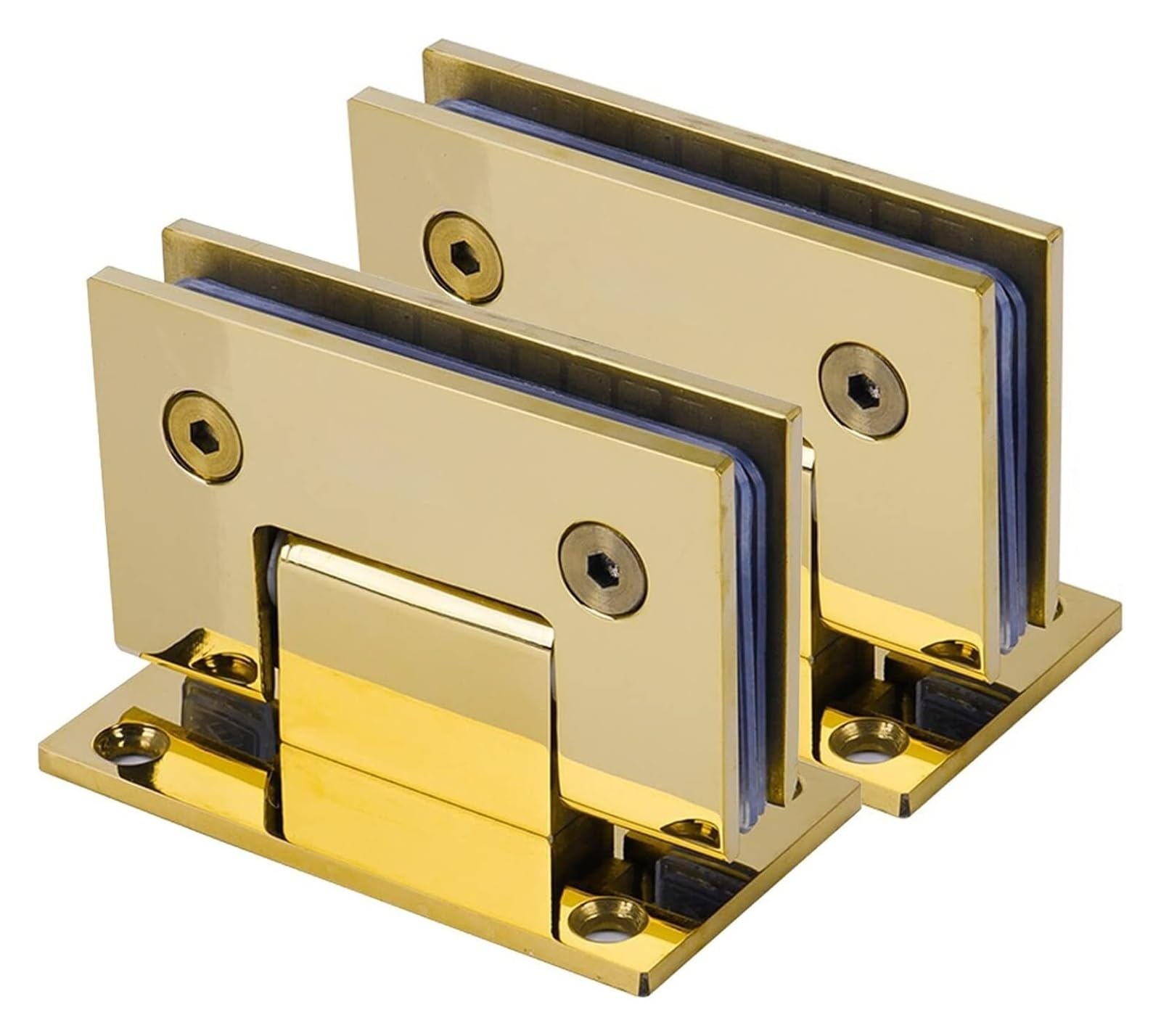 Glass Door Hinges, 304 Stainless Steel, Bright Titanium 90° Single Side, 8-12mm Frameless Shower Door Hinges