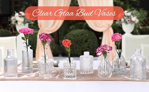 image for STARSIDE Set of 30 Clear Glass Bud Vase in Bulk,Small Vintage Bud Vase