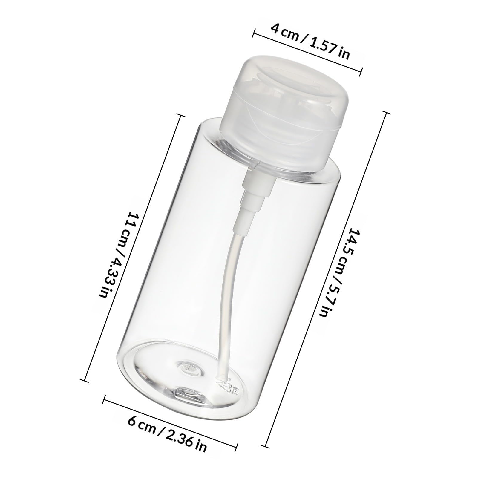 SHOWERORO Pompa Dosatrice Liquido 300 Ml 2 Flaconi Vuoti Ricaricabili per Struccante e Smalto Cosmetici da Viaggio
