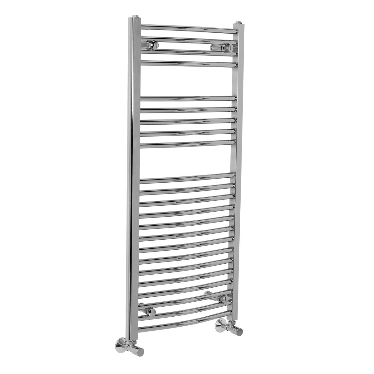 Warmehaus Chrome Curved Bathroom Heated Towel Rail Radiator Rad Warmer 1100 X 500 Central Heating Ladder