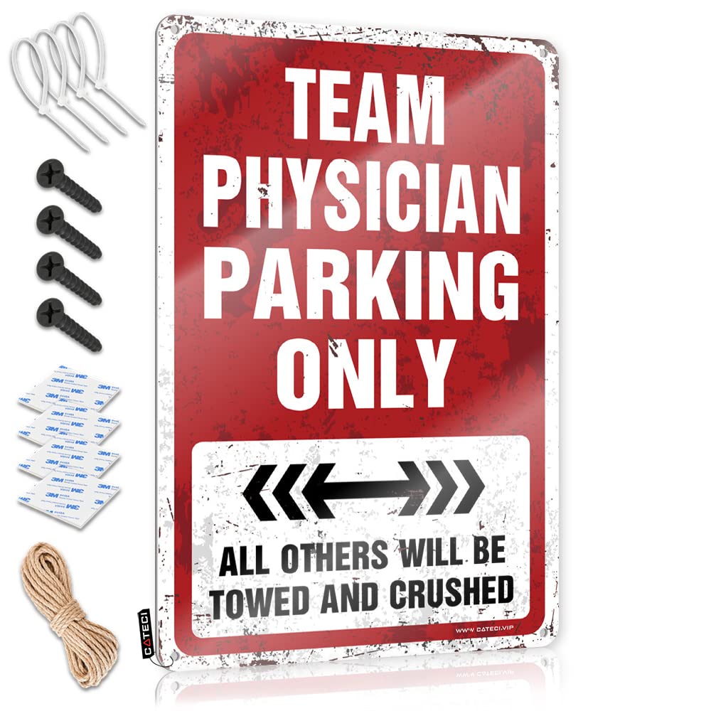 KRAZMURONGD Funny Man Cave Signs Team Physician Parking Only Tin Sign Pool Zone Tin Sign Tinsign Decor