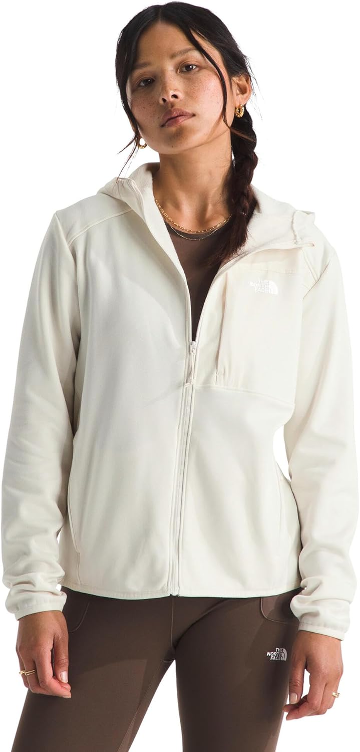 THE NORTH FACE Women's TNF Performance Fleece Full Zip Hoodie | Lightweight Hooded Top, Elastic Binding & Zip Pockets