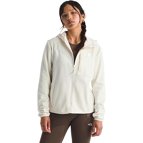 THE NORTH FACE Women's TNF Performance Fleece Full Zip Hoodie | Lightweight Hooded Top, Elastic Binding & Zip Pockets