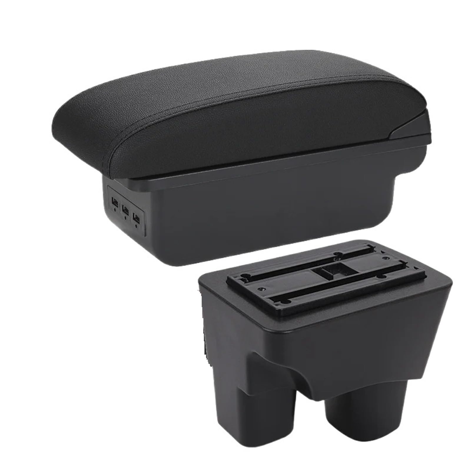 UMDJJU For Chevrolet For Onix 2020-2024 Car Armrest Storage Box Interior Retrofit Parts Accessories Car Centre Console Armrest Box(B2 black line 3USB)