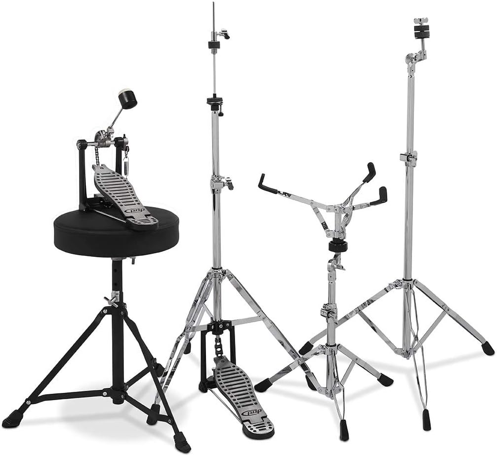 Pacific Drums Center Stage Complete Drumkit, 5 Drum Set, Diamond White Sparkle, 7x10, 8x12, 14x16 Floor, 16x22 Kick, 5x14 Snare (PDCE2215KTDW)