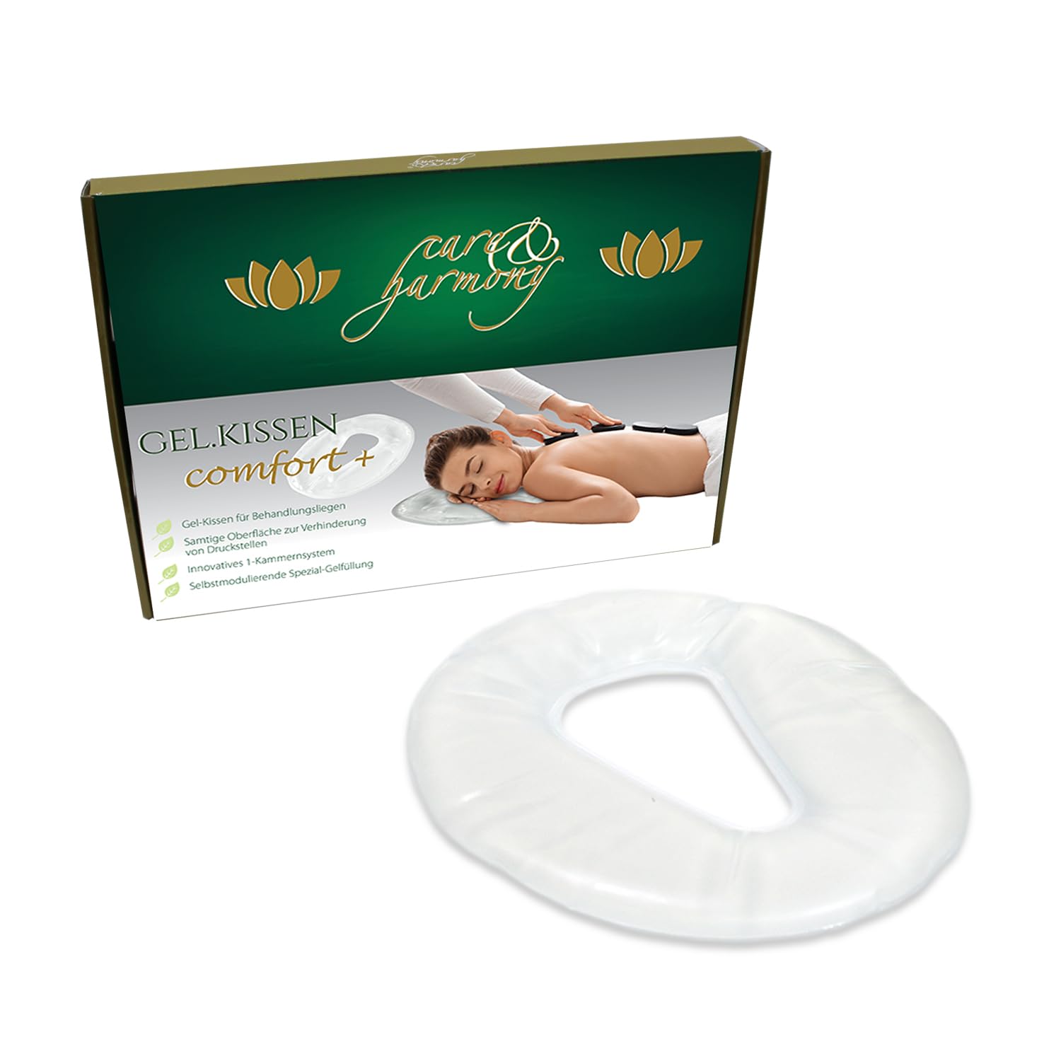 care & harmony Gesicht-Gelkissen für die Kopfstütze oder Nasenschlitze der Massageliege und Therapieliege, waschbar und pflegeleicht, 1 Stück