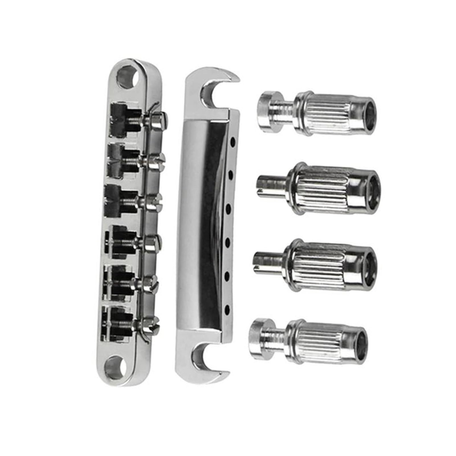 Standardowy mostek gitarowy Końcówka Mostka Do Gitary Elektrycznej Do Metalowych Akcesoriów Do Instrumentów Muzycznych(Silver)