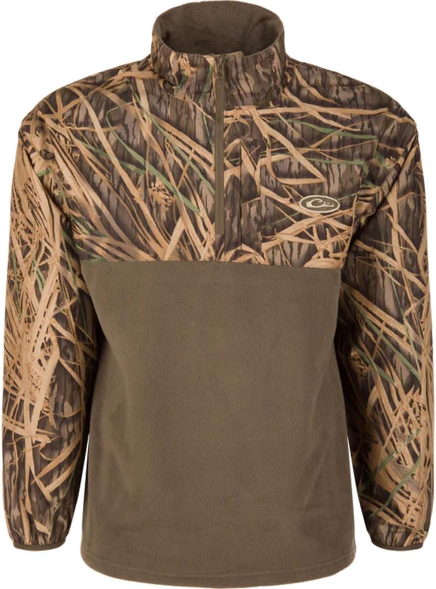 Drake Waterfowl Men's MST Quarter 1/4 Zip Refuge Eqwader Waterproof Windproof Breathable Resistant Outdoor Hunting Jacket, Mossy Oak Original Bottomland, Large - Image 7