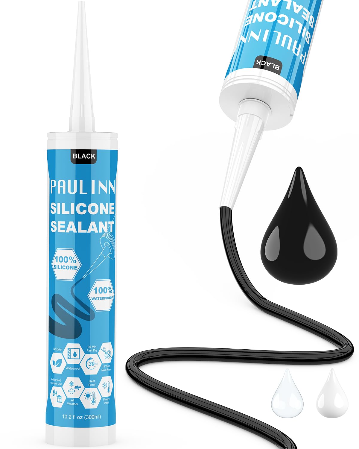 PAULINN Silicone Caulk - Waterproof Sealant (4 Packs) -12