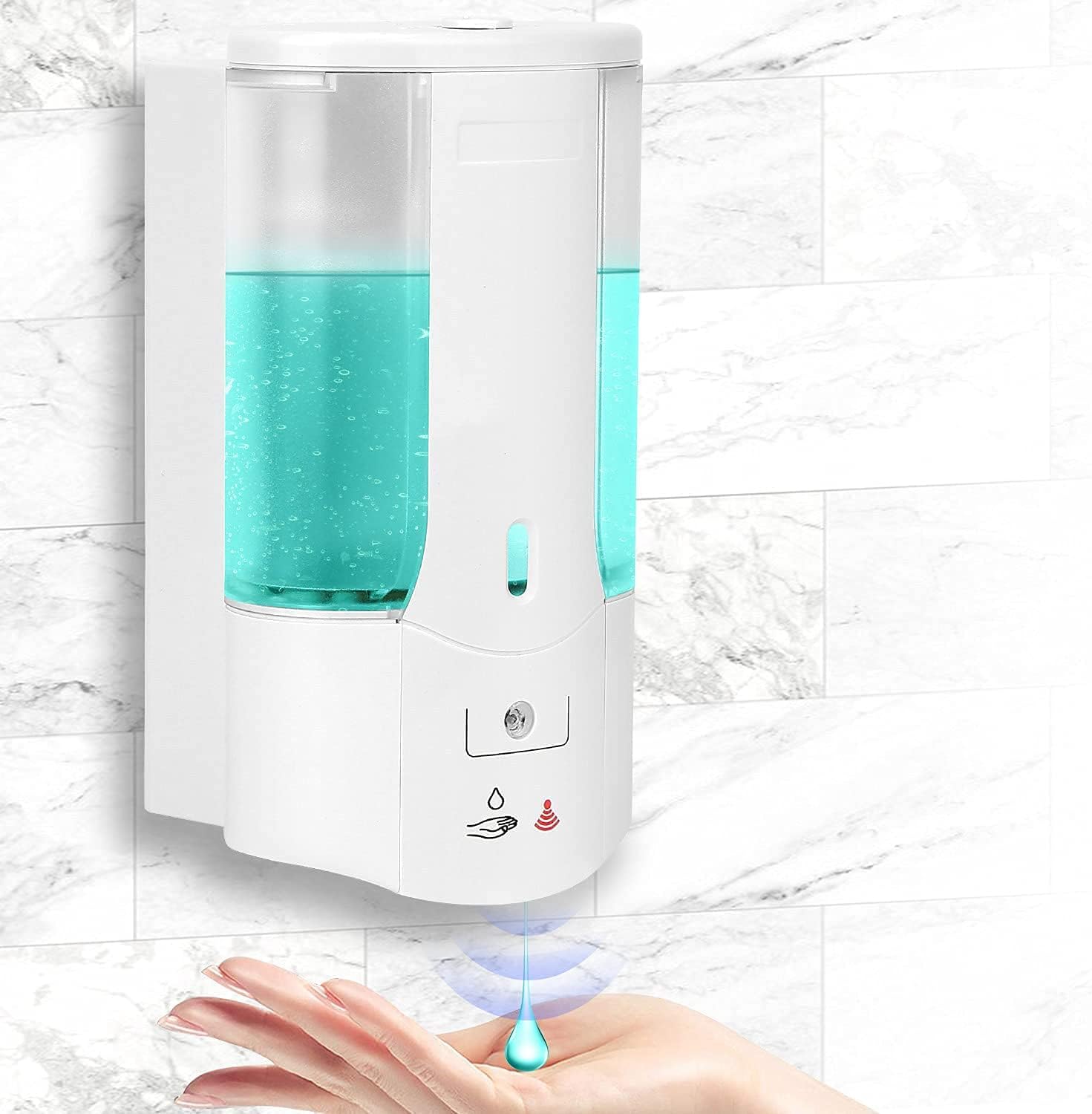 TARGET HYGIENE Automatic Soap Dispenser Wall Mount Plastic Soap Sanitizer Dispenser, Automatic Sanitizer Dispenser for Liquid & Gel Sanitizer 450 ML with 4 Pieces AA Batteries