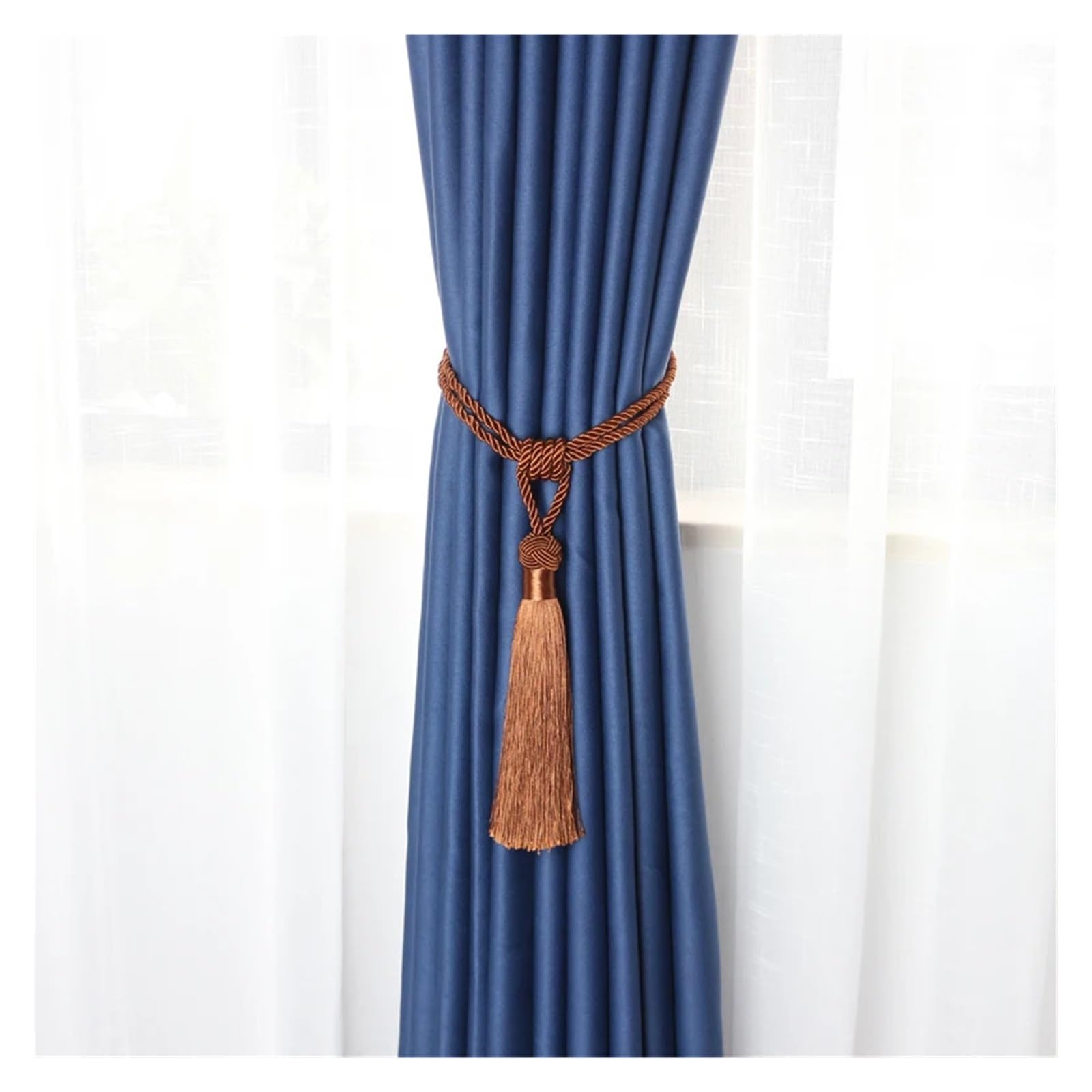 Décoration de rideau 1 embrasse de rideau avec pompon et brosse à franges, boucle à boule suspendue, corde, accessoires for rideaux, attache arrière, sangle, décoration de la maison Embrasse de rideau