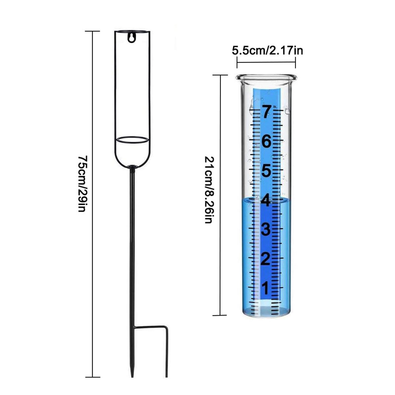SagaSave 4 pluviometri per esterni, strumenti di misurazione della pioggia, strumento di misurazione delle precipitazioni, numeri chiari e altezza regolabile, monitor di precipitazione per giardino