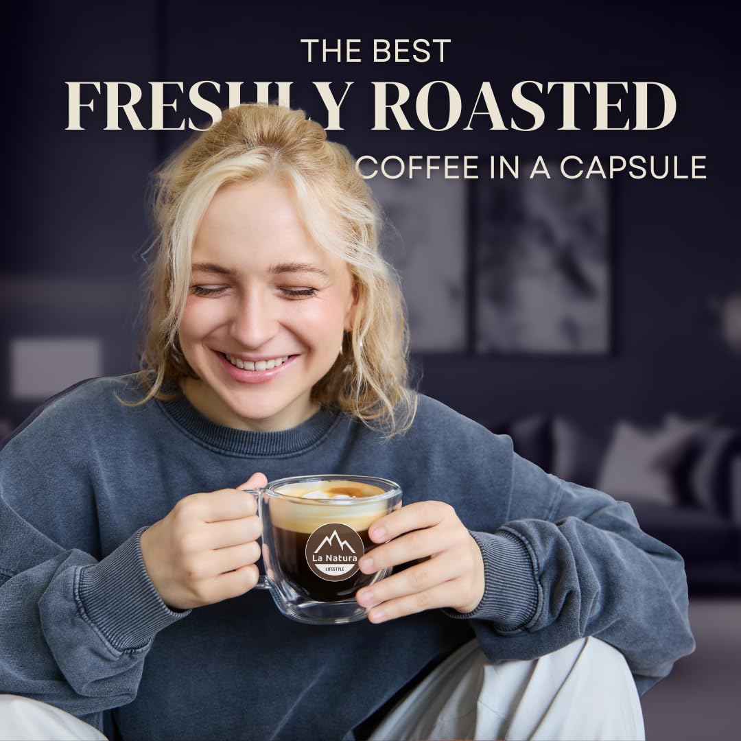 Kaffee Blaubeere Espresso Crema Premium Aromatisierter 110 Aluminium Kaffeekapseln | 100% Recycelbar | La Natura Lifestyle