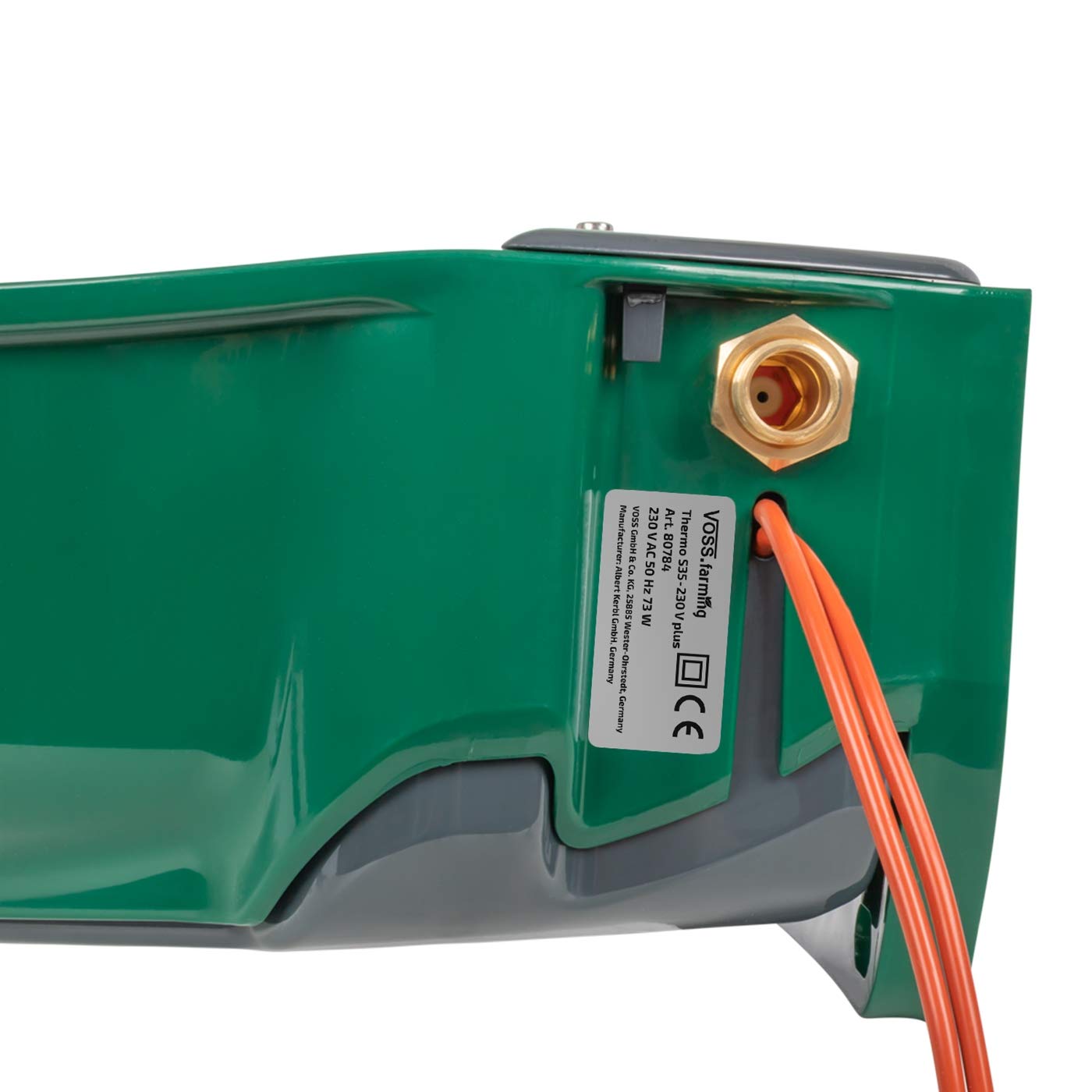 VOSS.farming beheizte Schwimmertränke + Rohrbegleitheizung Thermo S35-230V Plus, 73 Watt, automatisches Thermostat, Spezialkunststoff, Frostschutz Pferde Rinder Galloways Schafe Ziegen Hunde Tränke