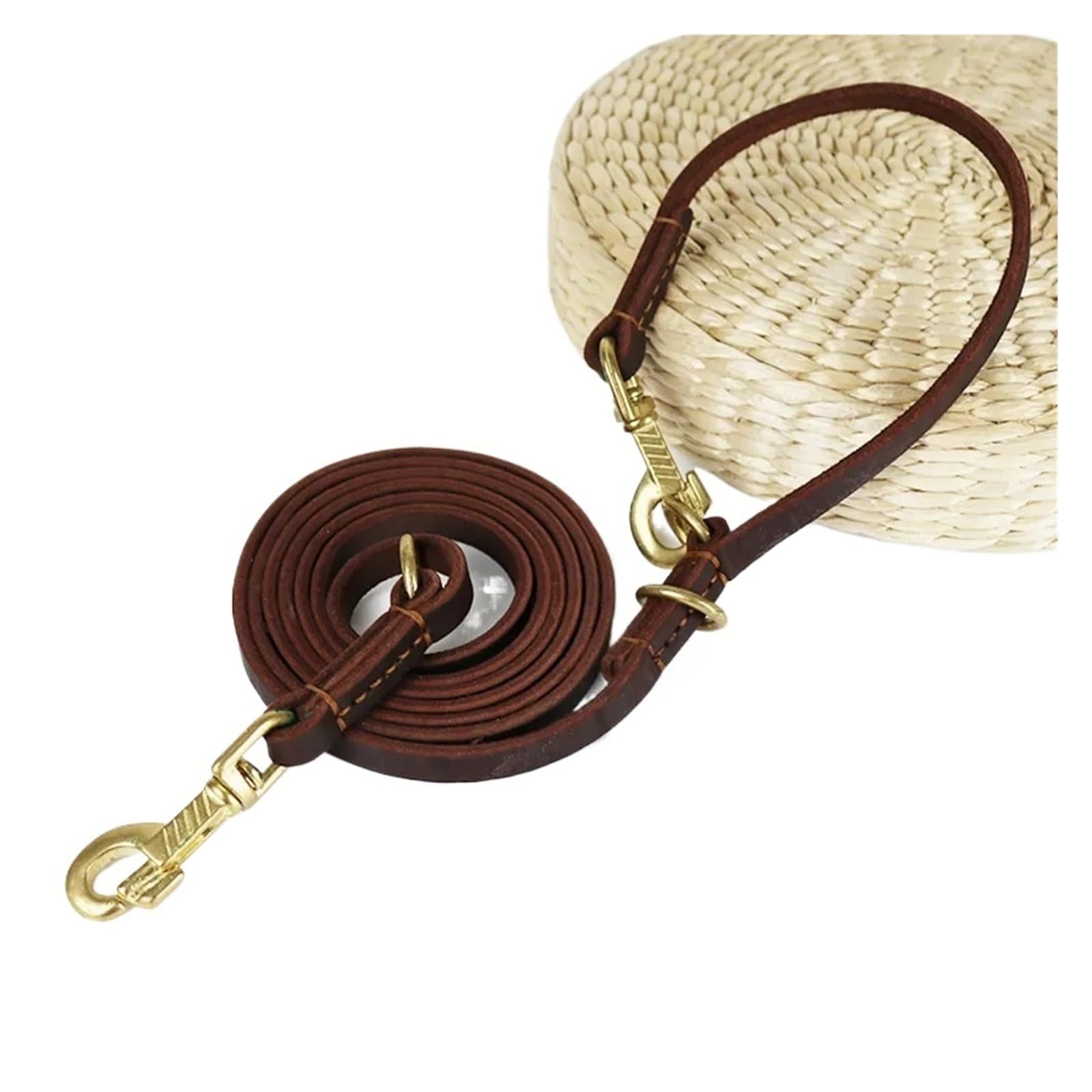 Laisse Mains Libres for Chien, 1 pièce, 2.3m, en Cuir, à bandoulière, multifonctionnelle, for Animaux de Compagnie, Marche, Jogging(Brown)
