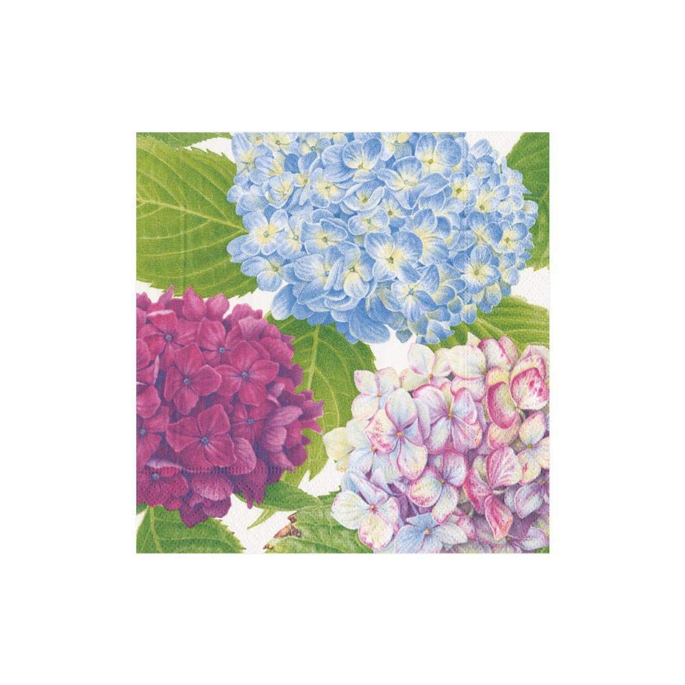Entertaining with Caspari Hydrangea Garden Cocktail Paper Napkin, Blue, 12.7 x 12.7 x 3 cm, 14410C