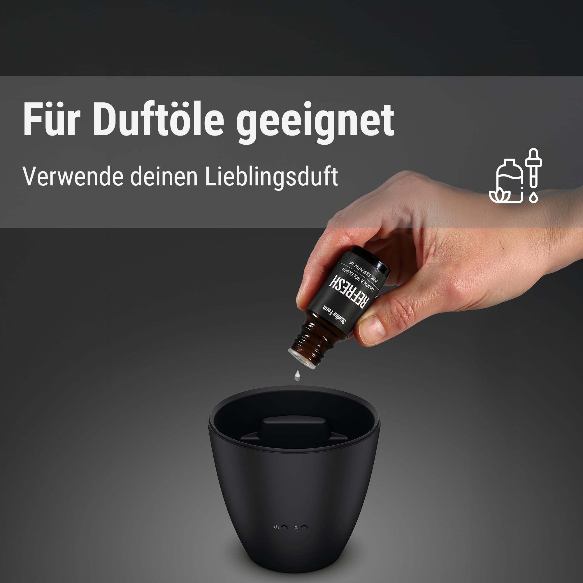 Stadler Form Aroma Diffuser Zoe verströmt ätherische Öle mit einzigartigem Flammen-Effekt, für entspannende Aromatherapie, weiss