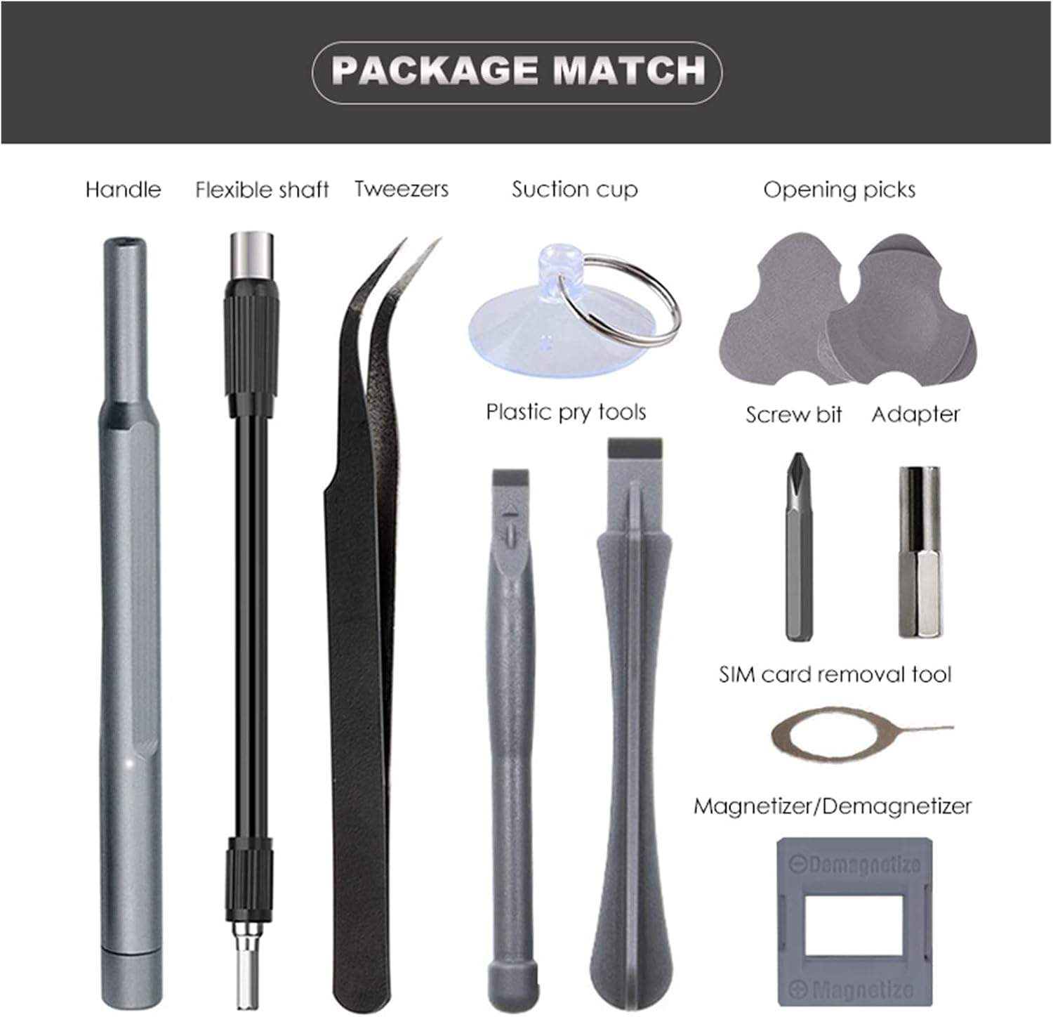 Juego de destornilladores magnéticos, kit de herramientas de reparación 115 en 1, brocas multiherramienta para laptop, teléfono, reparación de relojes, ideal para bricolaje, manitas, propietarios de