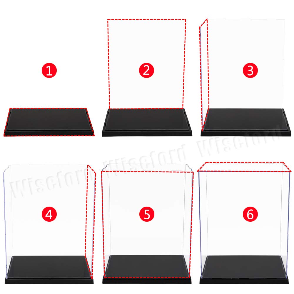 Acrílico Vitrina Cristal (24,5 x 17,5 x 30 cm) para Figura 1/6, Caja Metacrilato Expositor para Colecciones