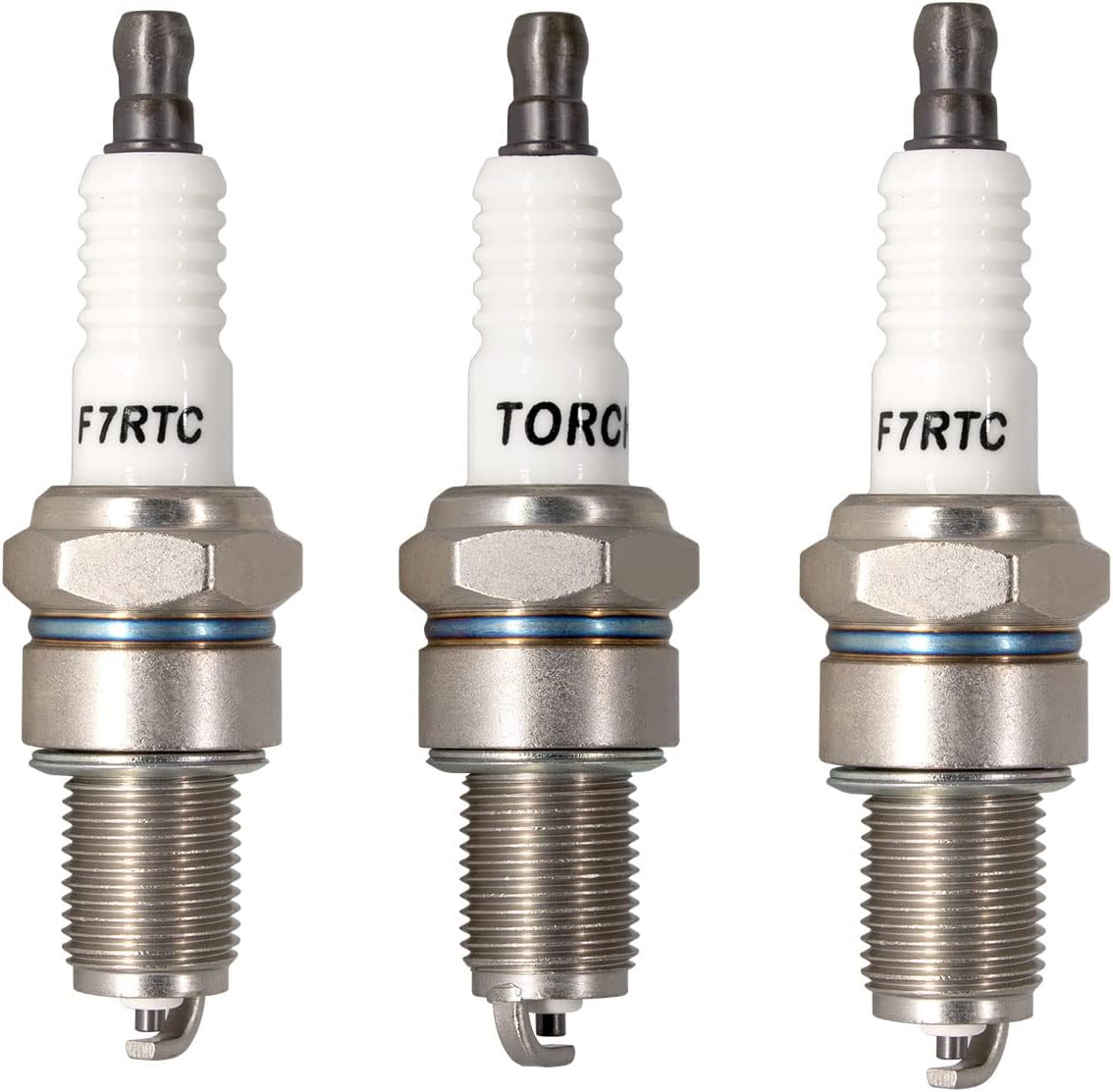 3PK TORCH F7RTC Spark Plug Replace for NGK 5534/BPR7ES V-line-19, for Bosch 7992/WR5DC 4038/WR5DP, for Champion 332/RN7YC 415/RN9YC 818/RN2C,for Denso W22EPR-U/3088, for ACDelco R41CXLS, OEM