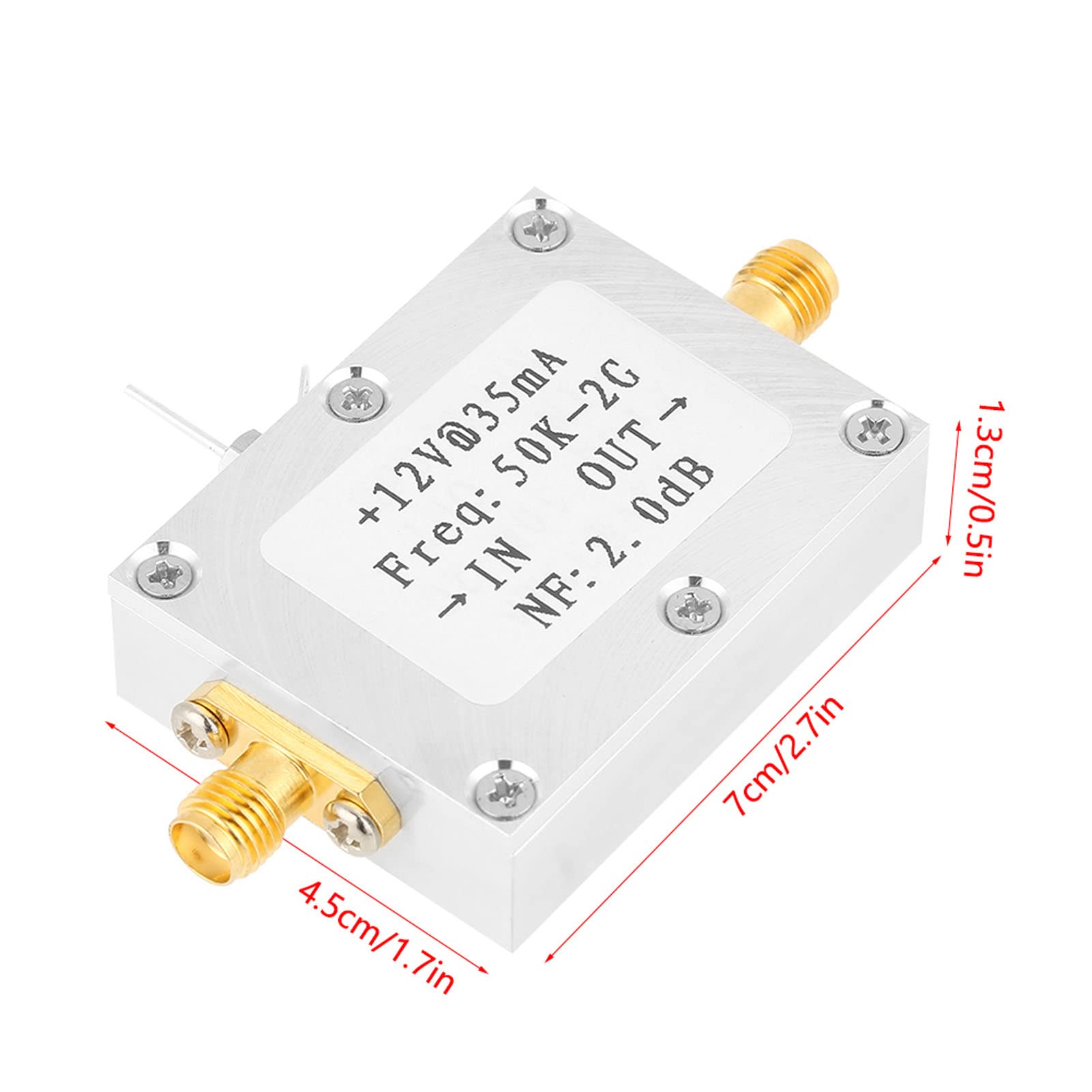 Amplificador de Banda Ancha Amplificador de LNA Ultra WideBand RF Bajo Ruido 31dB Alta Ganancia DC 9 15V para la Onda Corta FM Broadcasting Recibidos de Control Remoto TV Signal