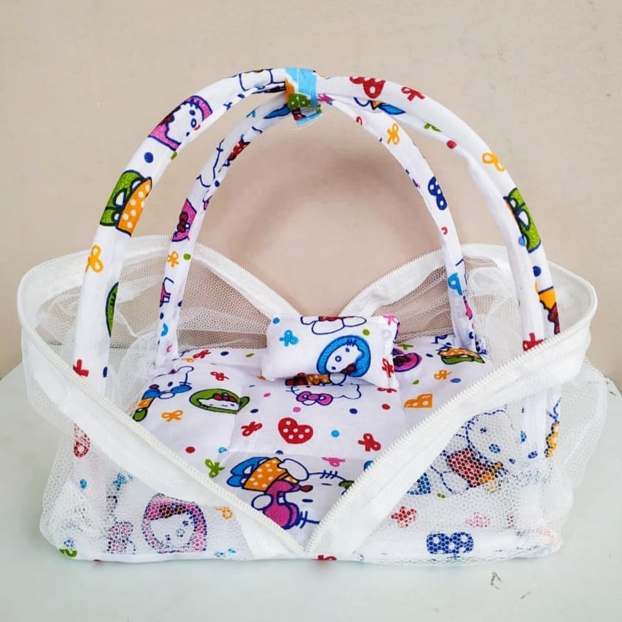 Pmw - LADDU Gopal NET Bed with Pillow/Mosquito NET Bed for 0 to 5 no. LADDU Gopal Krishna JI. (Size LxBxH = 8x7x8 inch.) - Random Colour and Model Will Be Sent-picture-32