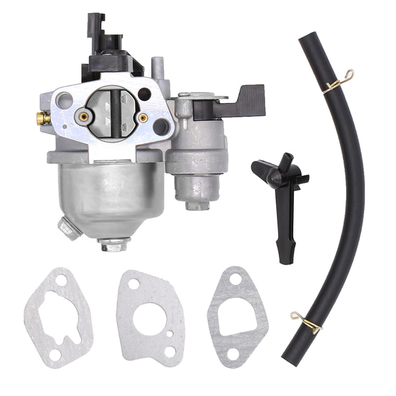 168F Carburador con Juntas Manguera y Manejar 168F Carb del Reemplazo Compatible con Honda GX160 GX200 5.5 HP 6.5 HP 196cc 212cc Motor Carb para Bomba de Agua Limpiador de Alta Presión