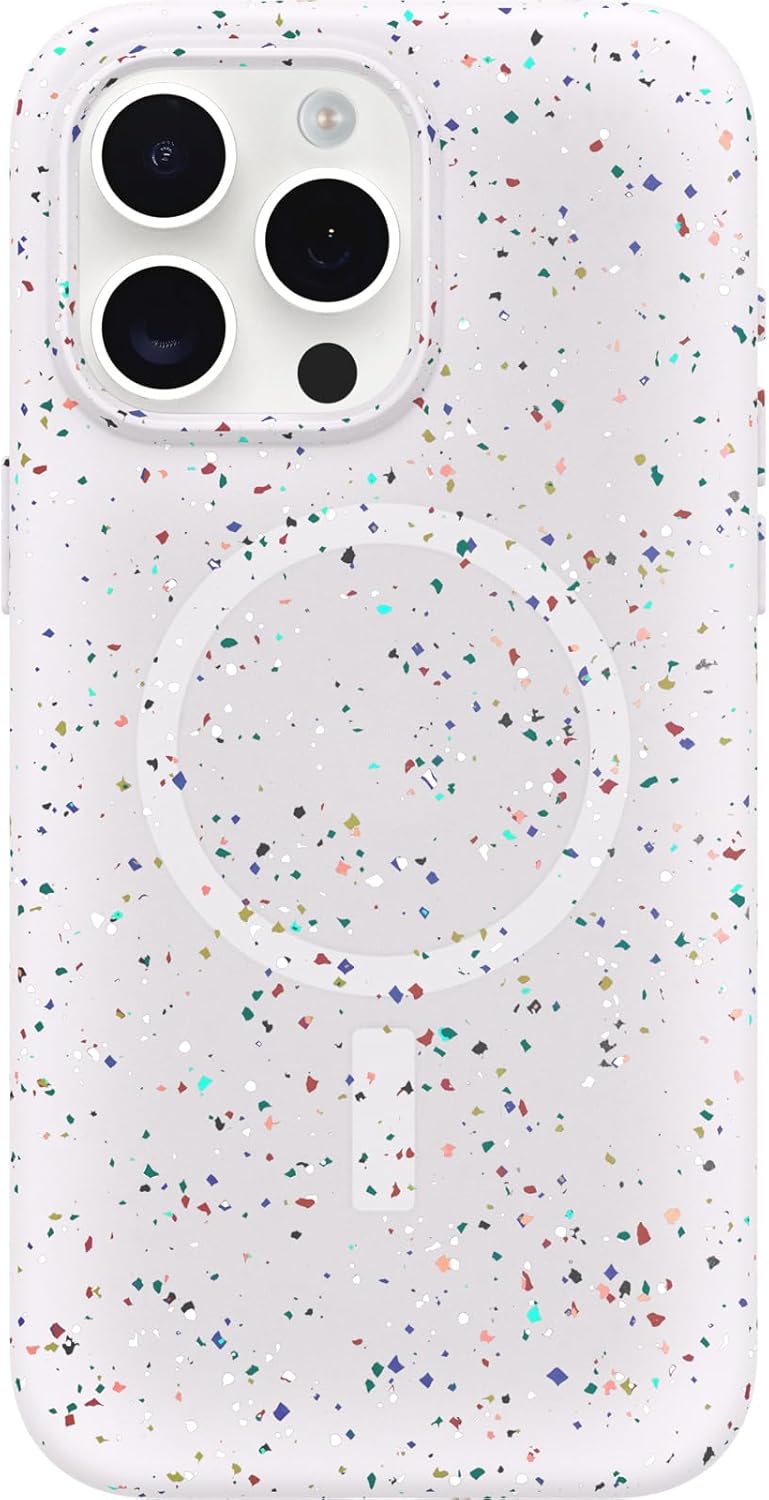 OtterBox Core Series for MagSafe for iPhone 15 Pro Max - Sprinkles White, Sleek Rubber Design, Smooth Finish, Camera Bumpers, and Protective Screen Lip iPhone 15 Pro Max Sprinkles White