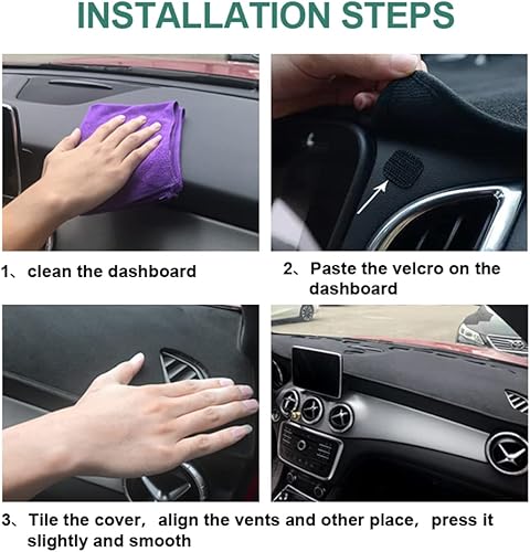 Miniatura 6 de HanLanKa Cubierta de tablero para GMC Sierra y Chevrolet Silverado, se adapta a modelos 2007-2013 con dos guanteras. Tapete de tablero de ajuste