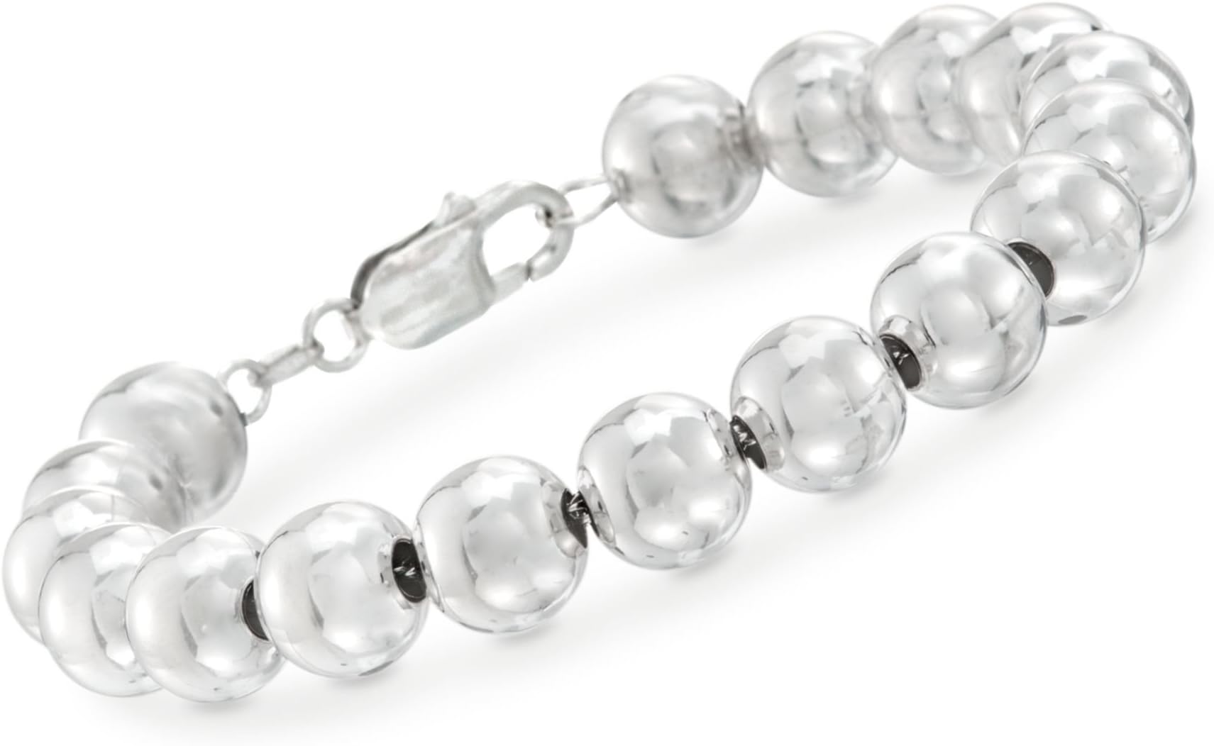 Italian 8mm Sterling Silver Bead Bracelet