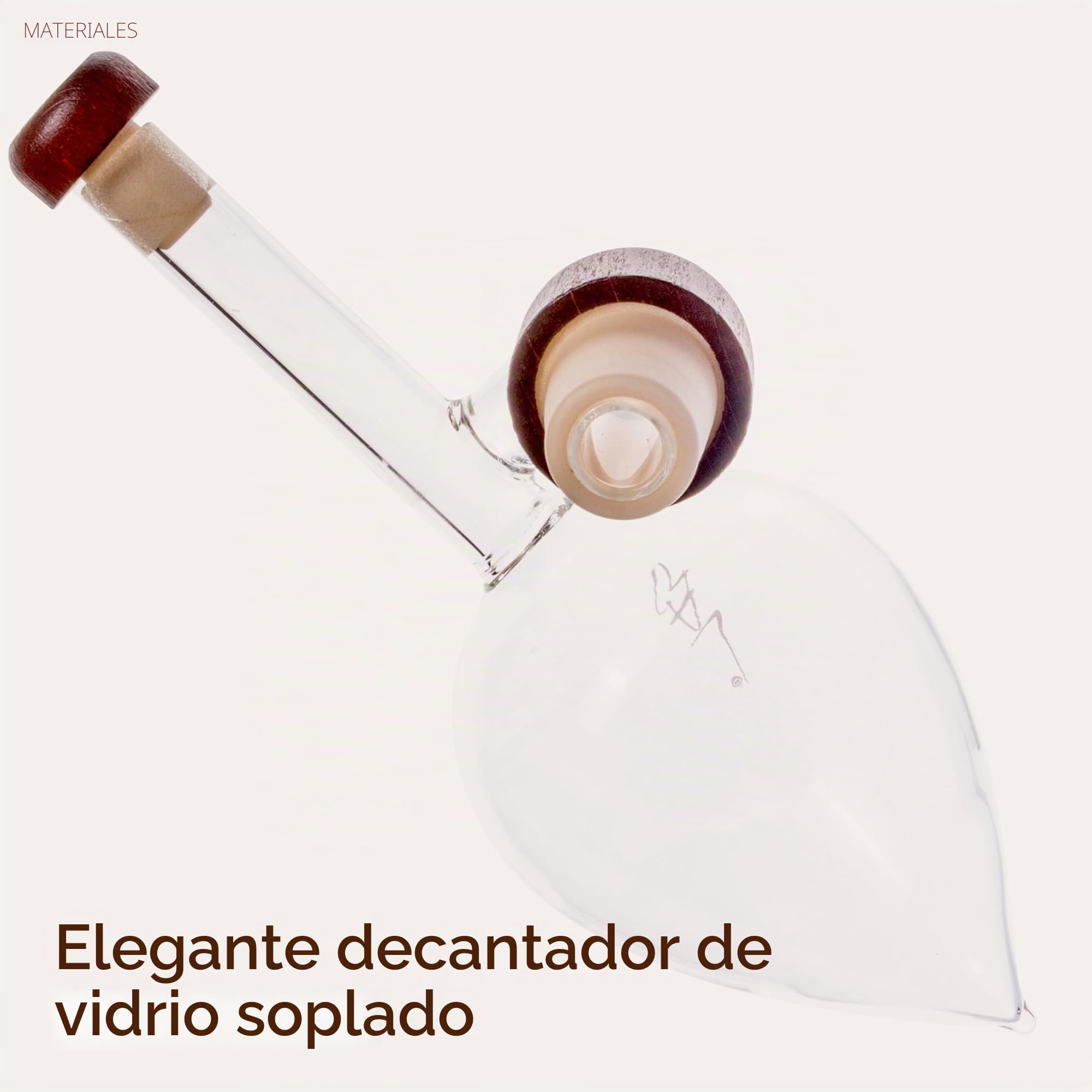 Decantador para vino con aireador de vidrio soplado 150 ml – Decantador profesional para vino tinto y blanco – Idea regalo para amantes del vino
