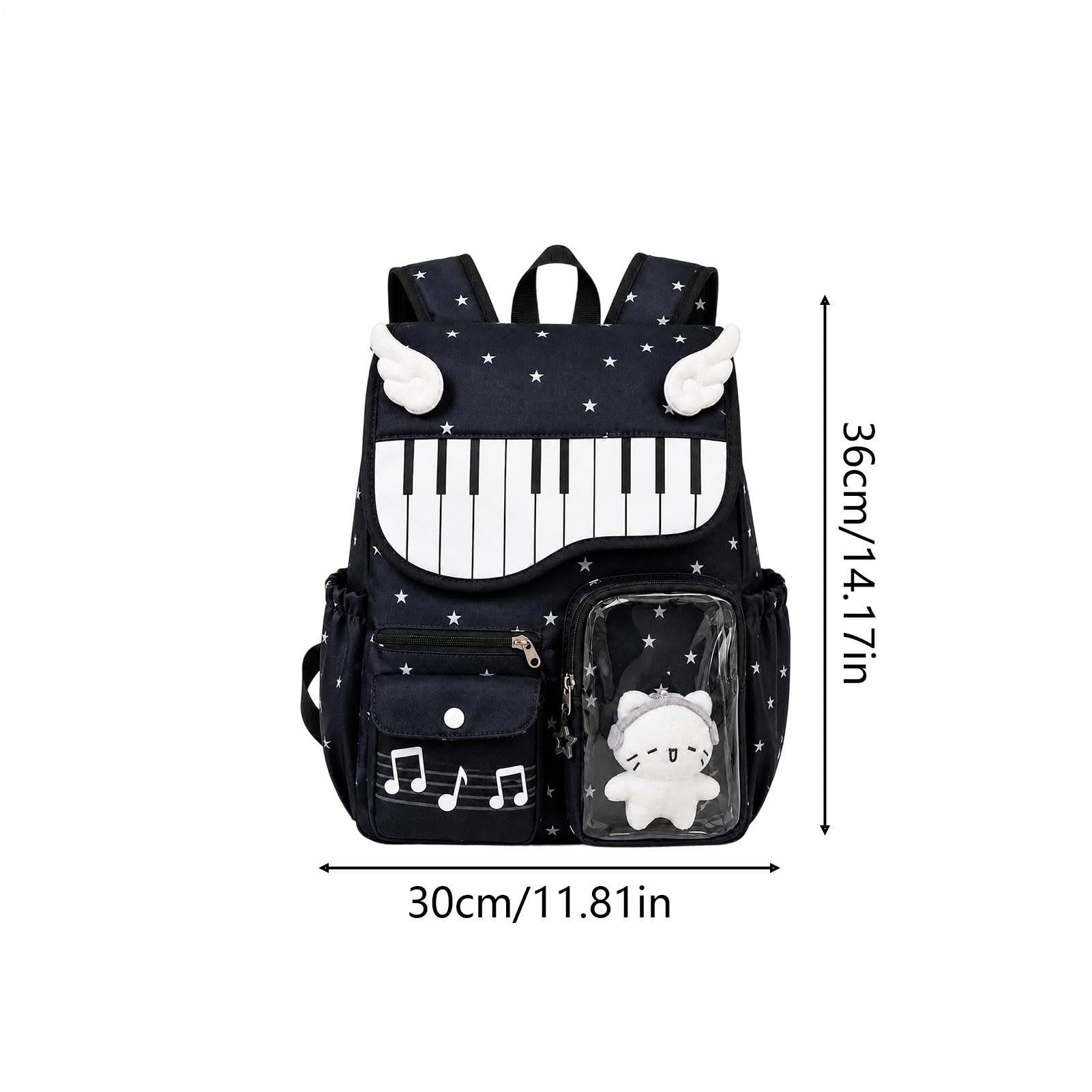 Klavier-Schulrucksack Niedliche Stylische Gepunktete Büchertasche mit