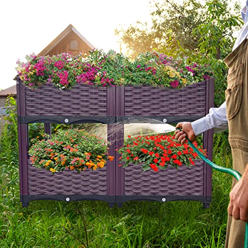 HOMIZEN Hochbeet Blumenbeet Hochbeete-Kit für Garten Pflanzbeet Kunststoff Blumenbeet Blumentöpfe Garten-Kit